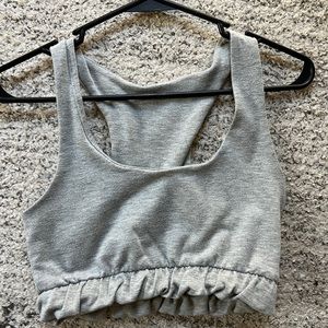 gray cropped tank top